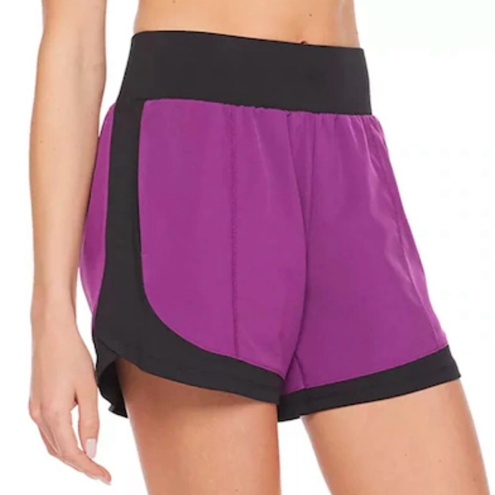 Tek Gear Purple and Black Athletic Shorts Lightweight Moisture-Wicking
